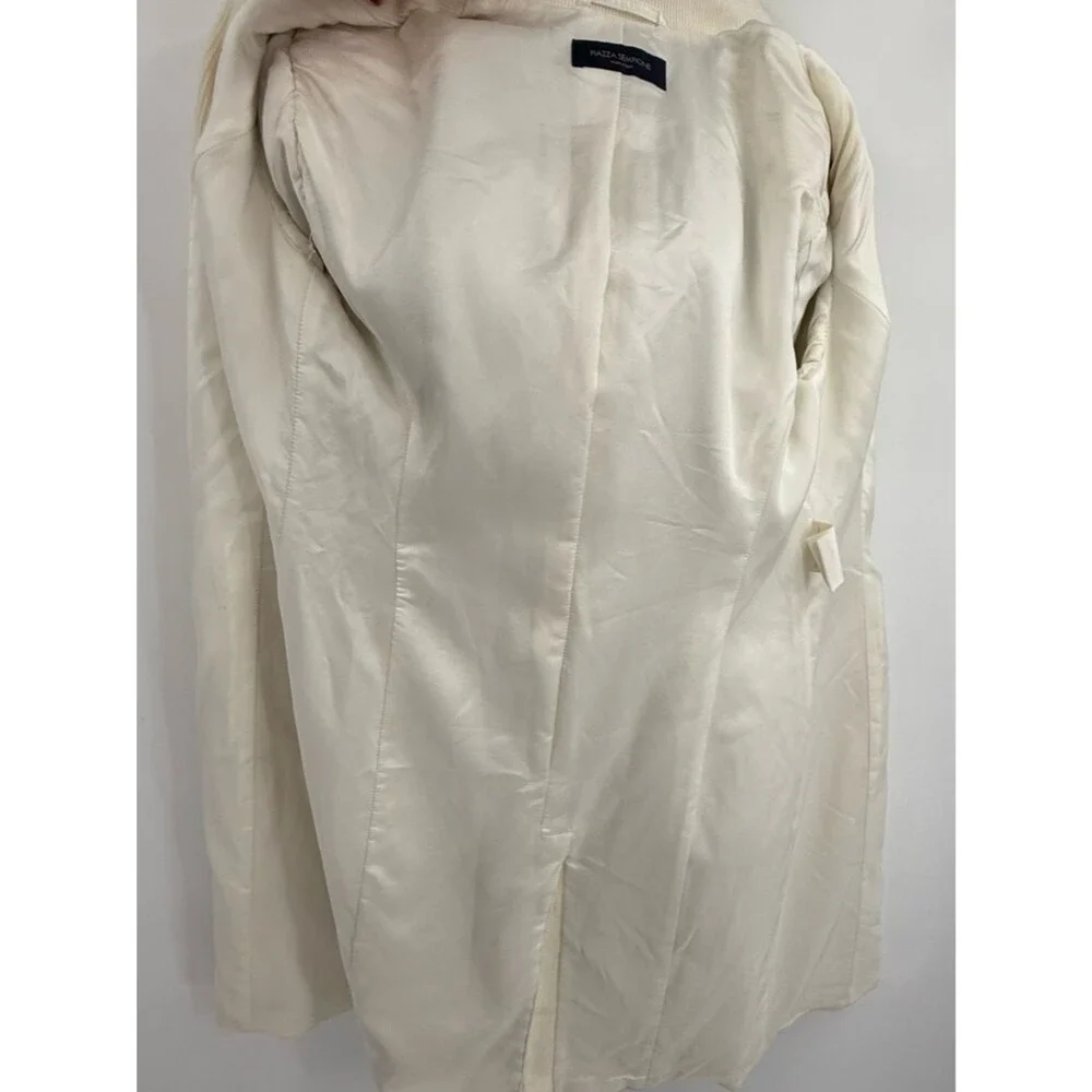 Piazza Sempione Corduroy A-Line Button Front Coat | Cream | IT 38 / XS